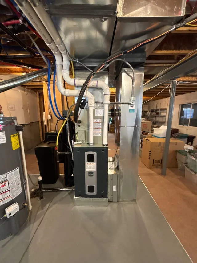 Comfy Castle Heating and Air — real furnace job-site photo